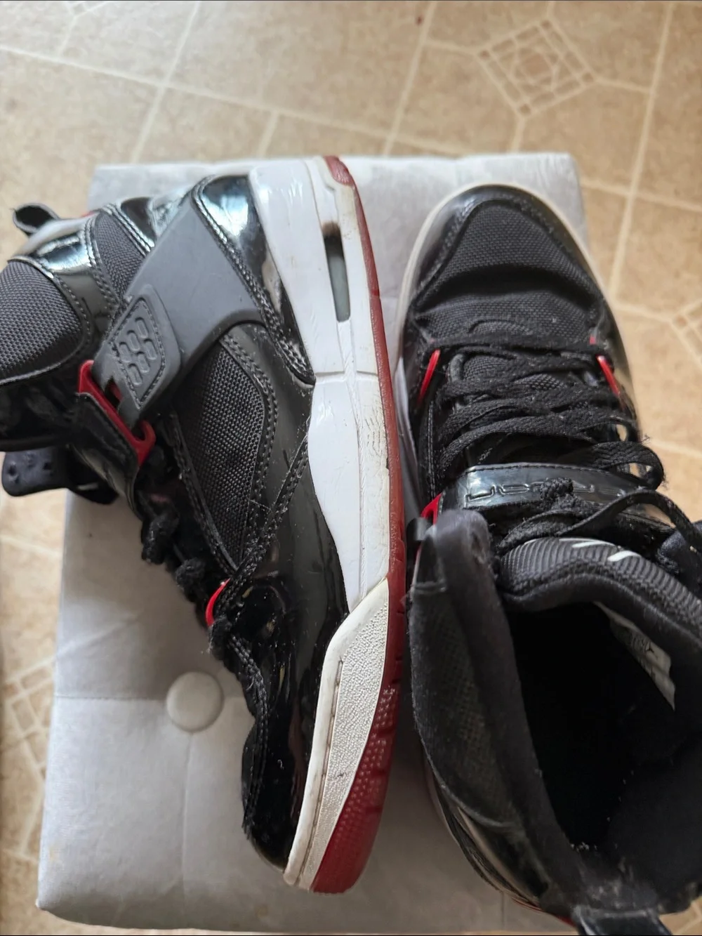 Jordan Black High-Top Sneakers with Red Highlights